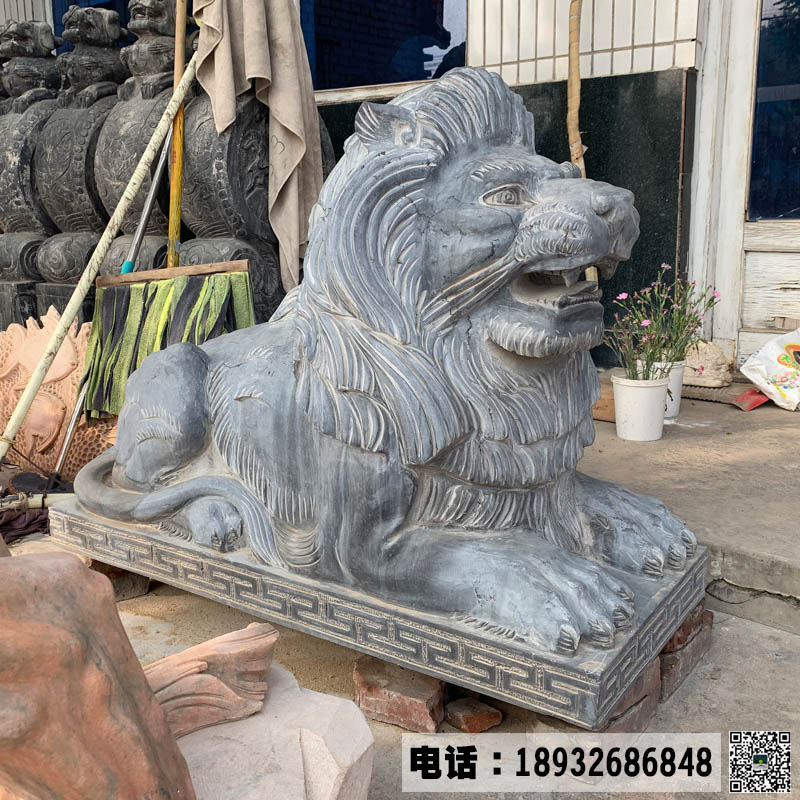 河北曲阳石狮子制作价格,青石石狮子雕刻厂家,欧式石狮现货批发